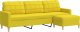 vidaXL vidaXL Sofa 3-osobowa, jasnożółta, 210 cm, tapicerowana tkaniną 2