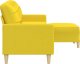 vidaXL vidaXL Sofa 3-osobowa, jasnożółta, 210 cm, tapicerowana tkaniną 4