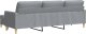 vidaXL vidaXL 3-osobowa sofa z podnóżkiem, jasnoszary, 210 cm, tkaniną 5