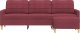 vidaXL vidaXL 3-osobowa sofa z podnóżkiem winna czerwień 210 cm, tkaniną 3