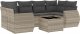 vidaXL 7-cz. zestaw wypoczynkowy do ogrodu, z poduszkami, jasnoszary 2