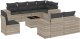 vidaXL 9-cz. zestaw mebli ogrodowych, poduszki, jasnoszary polirattan 2