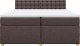 vidaXL vidaXL Łóżko kontynentalne z materacem, brązowe, tkanina, 200x200 cm 6