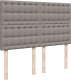 vidaXL Łóżko kontynentalne z materacem, taupe, tkanina, 140x190 cm 7