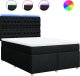 vidaXL vidaXL Łóżko kontynentalne z materacem, czarne, tkanina, 140x190 cm 2