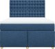 vidaXL Łóżko kontynentalne z materacem, niebieskie, tkanina 140x190 cm 4