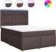 vidaXL Łóżko kontynentalne z materacem, brązowe, tkanina, 140x190 cm 2