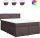 vidaXL vidaXL Łóżko kontynentalne z materacem, brązowe, tkanina, 140x190 cm 2