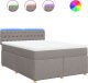 vidaXL Łóżko kontynentalne z materacem, taupe, tkanina, 140x190 cm 2