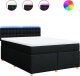vidaXL vidaXL Łóżko kontynentalne z materacem, czarne, tkanina, 140x190 cm 2
