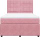 vidaXL Łóżko kontynentalne z materacem, różowe, 140x200 cm, aksamit 4