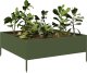 vidaXL vidaXL Podwyższona donica, oliwkowa, 100x100x25 cm, stal 3