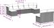 vidaXL vidaXL 9-cz. zestaw mebli ogrodowych, poduszki, jasnoszary polirattan 3