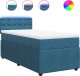 vidaXL vidaXL Łóżko kontynentalne z materacem, niebieskie, 90x200 cm, aksamit 2