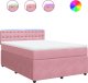 vidaXL vidaXL Łóżko kontynentalne z materacem, różowe, 140x200 cm, aksamit 2