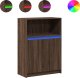 vidaXL Szafka z LED, brązowy dąb, 72x34x100 cm 2