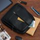 Beltimore Saszetka nerka przez ramię crossbody męska modna torba dwukomorowa skóra naturalna czarna F04 2