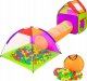 LeanToys Plac Zabaw 3w1 Domek Namiot Tunel Kulki Kolorowy 2