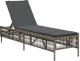 vidaXL vidaXL Leżak z poduszką, szary, polirattan 2