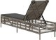 vidaXL vidaXL Leżak z poduszką, szary, polirattan 6