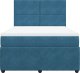 vidaXL Łóżko kontynentalne z materacem, niebieskie, aksamit, 140x190cm 4