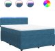 vidaXL vidaXL Łóżko kontynentalne z materacem, niebieskie, 140x190cm, aksamit 2
