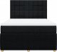 vidaXL Łóżko kontynentalne z materacem, czarne, tkanina 140x200 cm 4