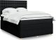 vidaXL Łóżko kontynentalne z materacem, czarne, tkanina 140x200 cm 1