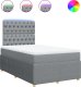 vidaXL vidaXL Łóżko kontynentalne z materacem, jasnoszare, tkanina 120x200 cm 2