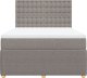 vidaXL Łóżko kontynentalne z materacem, taupe, tkanina, 160x200 cm 4