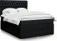 vidaXL vidaXL Łóżko kontynentalne z materacem, czarne, tkanina, 140x190 cm 1