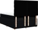 vidaXL vidaXL Łóżko kontynentalne z materacem, czarne, tkanina, 140x190 cm 6