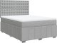 vidaXL Łóżko kontynentalne z materacem, jasnoszare, tkanina 160x200 cm 2