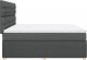 vidaXL Łóżko kontynentalne z materacem, ciemnoszara tkanina 200x200 cm 5