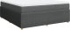 vidaXL Łóżko kontynentalne z materacem, ciemnoszara tkanina 180x200 cm 2