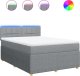 vidaXL vidaXL Łóżko kontynentalne z materacem, jasnoszare, tkanina 160x200 cm 2
