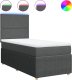 vidaXL vidaXL Łóżko kontynentalne z materacem, ciemnoszara tkanina 100x200 cm 2