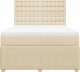 vidaXL vidaXL Łóżko kontynentalne z materacem, kremowe, tkanina, 140x190 cm 6