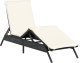 vidaXL vidaXL Leżak z poduszką, czarny, polirattan 2