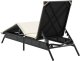 vidaXL vidaXL Leżak z poduszką, czarny, polirattan 6