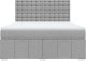 vidaXL Łóżko kontynentalne z materacem, jasnoszare, tkanina, 180x200cm 4