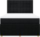 vidaXL vidaXL Łóżko kontynentalne z materacem, czarne, tkanina 140x200 cm 6