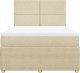 vidaXL vidaXL Łóżko kontynentalne z materacem, kremowe, tkanina, 160x200 cm 6