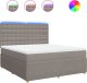 vidaXL vidaXL Łóżko kontynentalne z materacem, taupe, tkanina, 180x200 cm 2