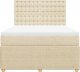 vidaXL Łóżko kontynentalne z materacem, kremowe, tkanina, 140x200 cm 4