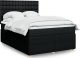vidaXL Łóżko kontynentalne z materacem, czarne, tkanina 160x200 cm 1