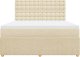 vidaXL Łóżko kontynentalne z materacem, kremowe, tkanina, 180x200 cm 4