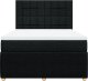vidaXL Łóżko kontynentalne z materacem, czarne, tkanina, 140x190 cm 4