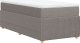 vidaXL Łóżko kontynentalne z materacem, taupe, tkanina, 100x200 cm 6