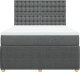 vidaXL Łóżko kontynentalne z materacem, ciemnoszara tkanina 140x190 cm 4